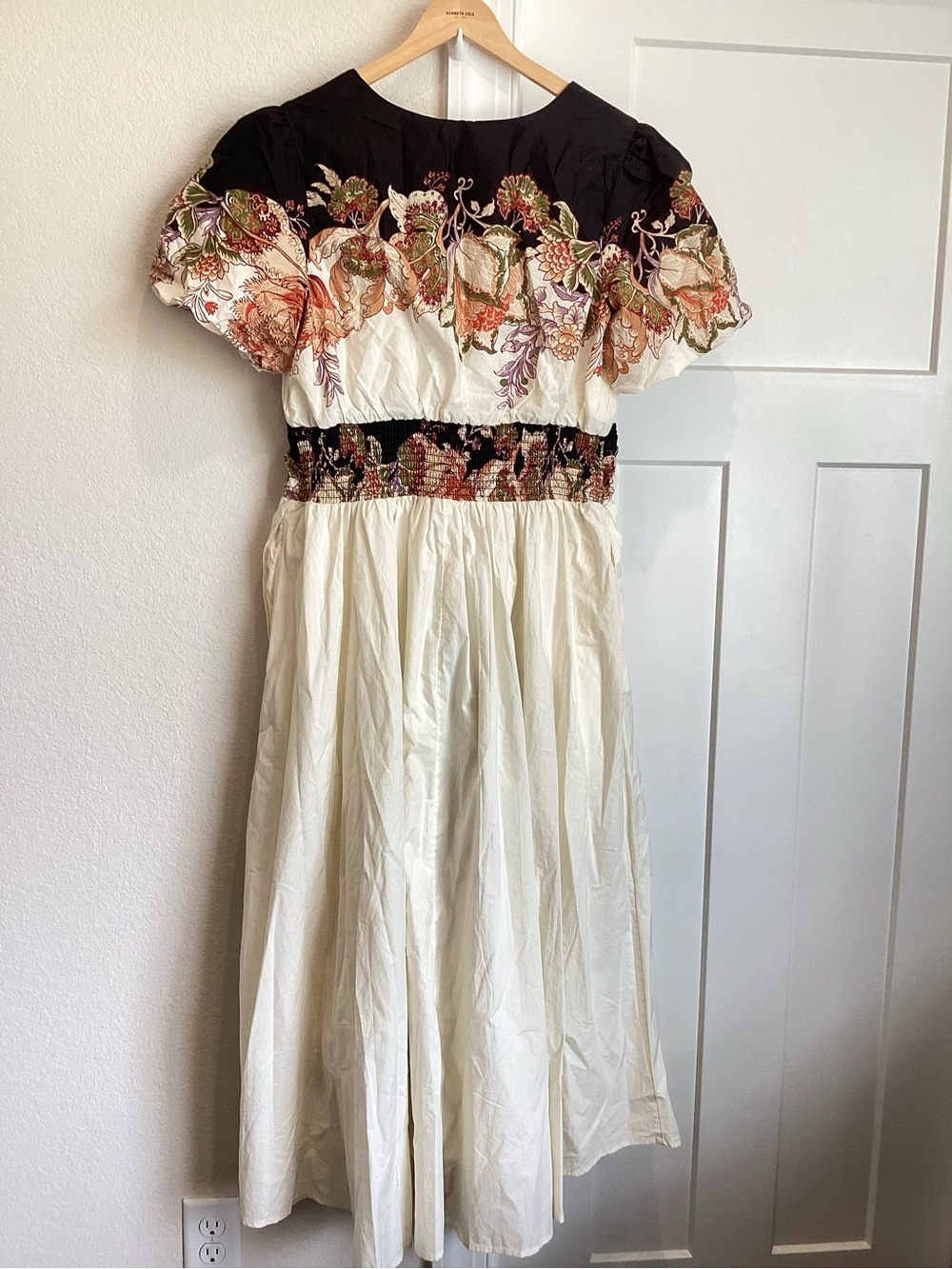 Anthropologie Katerina Short-Sleeve Button-Front Maxi Dress XL Black Floral - Picture 11 of 15